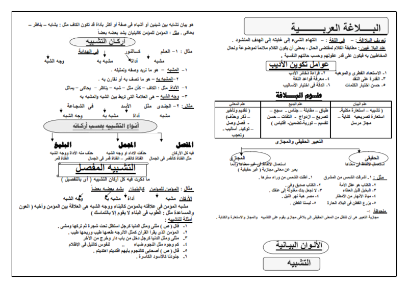 اقوى مذكرة بلاغة منهج 1 ثانوى لابو مى الكفراوى (وورد منسقة للطباعة والتعديل عليها) O_00110