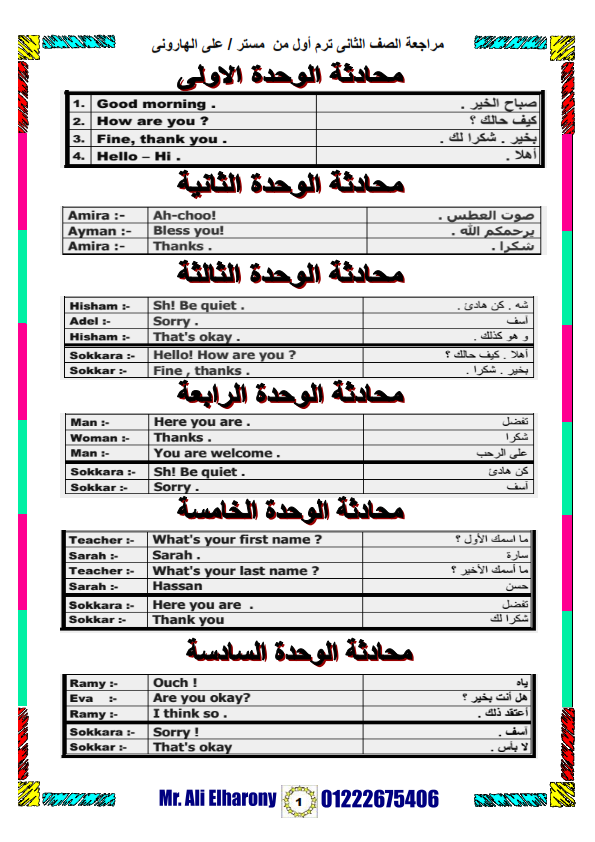 المراجعة النهائية Time for English نصف العام ثـــــــانى ابتدائى + 2 امتحان