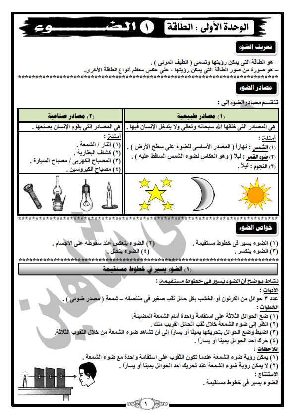 المذكرة الافضل والاخطر لمنهج علوم الصف الخامس ترم اول - مستر مصطفي شاهين Od_ouo10