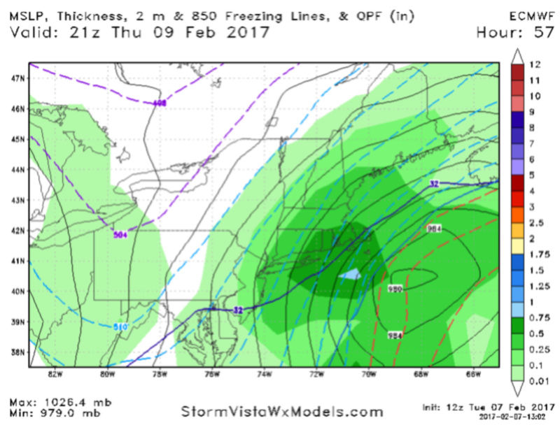 Possible Snowstorm Thursday, February 9th - Page 17 Euro_310