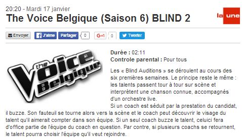 The Voice Belgique 2017 - Saison 6 - Blind Audition - RTBF The_vo11