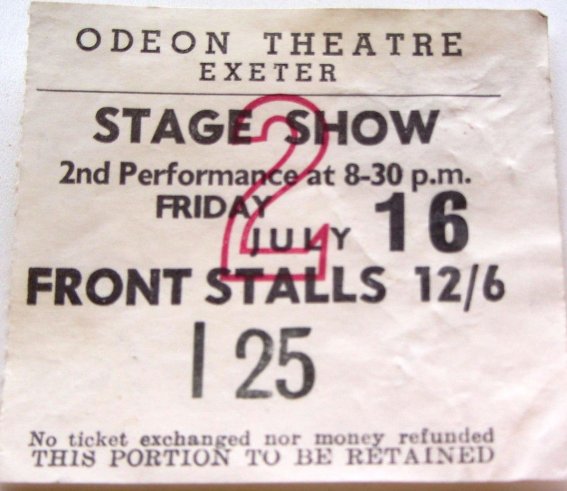 16.07.1965 à l'Odéon Théâtre d'Exeter. 25_06_19