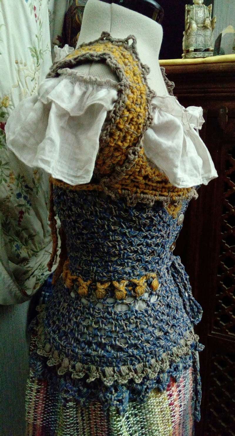 Crochet - Médiéval 1er : Costume d'Inspiration Genre Robe-Manteau : Tricot Crochet & Tissage : Laine & Lin , Img_2043