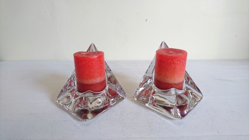Chunky Crystal Triangular Candle Holders - Tord Kjellstrom, for Nybro Dsc_0015