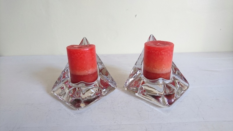 Chunky Crystal Triangular Candle Holders - Tord Kjellstrom, for Nybro Dsc_0016