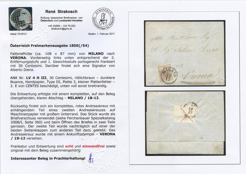 Lombardei - Venetien 1850 - 1858 - Seite 5 Attest15