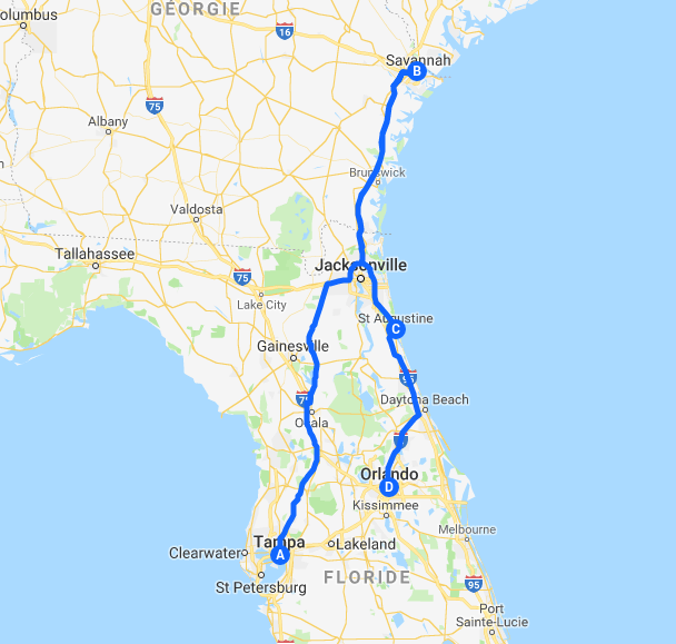 Tampa - Savannah - St Augustine - Orlando - Aout 2016 Carte_10