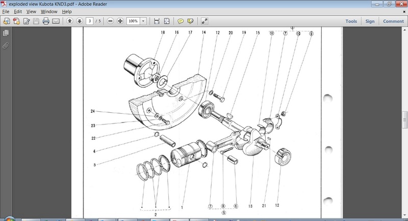 Adjustment conical crankshaft bearings Kubota  Cranks10