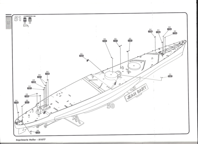 Cuirassé JEAN BART 1/400ème Réf 81077 Notice Heller26