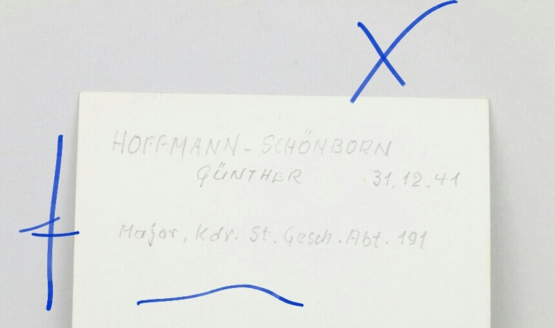 Autographe du Generalmajor - Günther Hoffmann-Schönborn  20170118