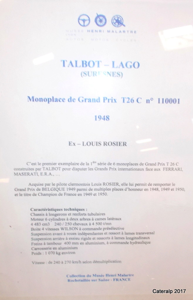 Album photo Talbot Lago GP 4,5 L  de louis Rosier ( musée de Rochetaillée sur Saône ) Nsu_no55