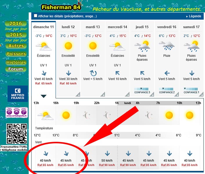 Ma pêche de Décembre. Meteo10