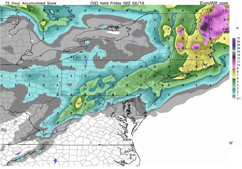 Possible Snowstorm Thursday, February 9th - Page 9 Euro_210