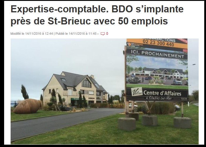 Binic-Étables    Expertise-comptable. BDO s’implante près de St-Brieuc avec 50 emplois  Sans_122