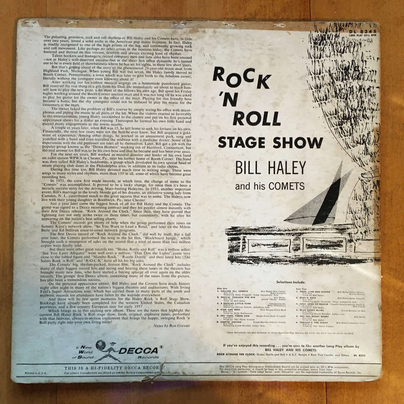 Bill Haley and his Comets - Rock N Roll Stage Show -  DECCA records -  DL 8345 - 1956 2711