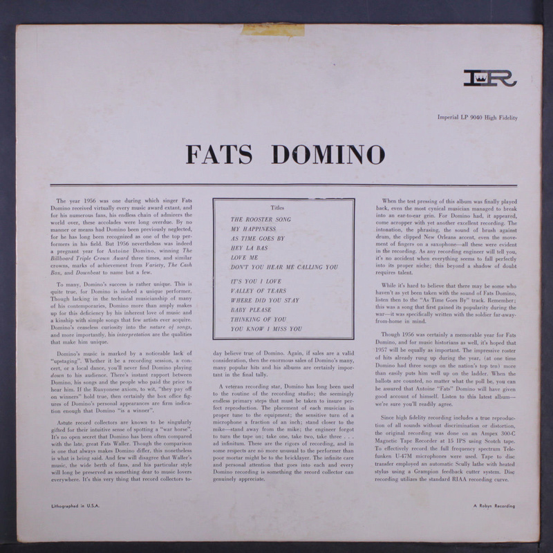 FATS DOMINO -  This Is Fats - Imperial - lp 9040 6211