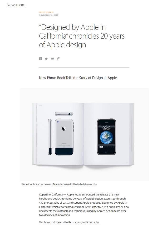 Designed by Apple in California, il nuovo libro di Apple! Senzan10