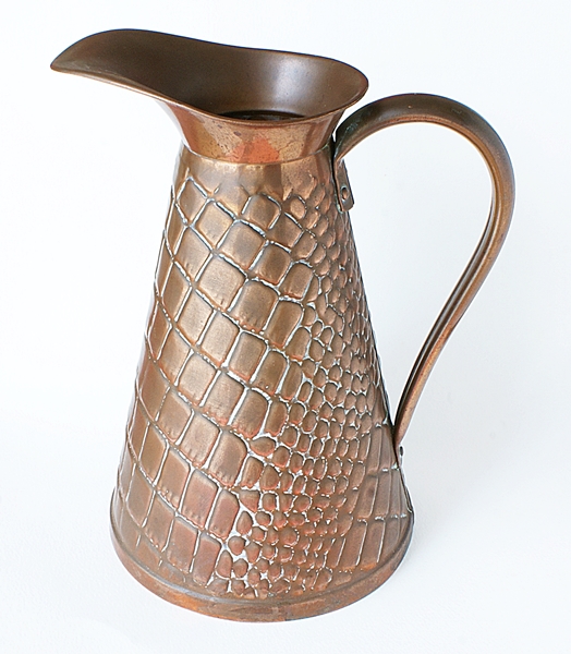 Copper Ewer/Jug - Crocodile Skin Design. Possibly J.S & Sankey. Dsc02414