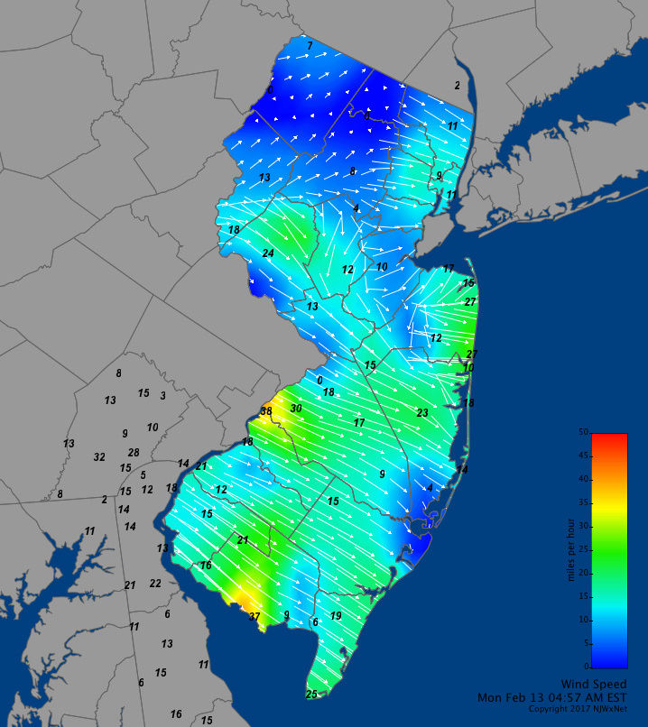 2/13/17 High Wind Event Warnings / Advisories Issued Windsp10