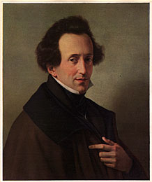 Felix Mendelssohn:  He was a German composer and the predominant musical figure in the transitional period between the Classical and Romantic eras, and was considered one of the greatest composer of all time. 0809-m10