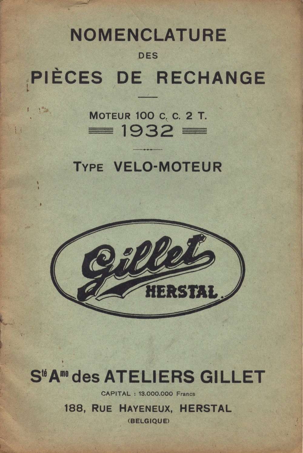 documentation Nomenclature GILLET HERSTAL 100cc 1932 Gillet11