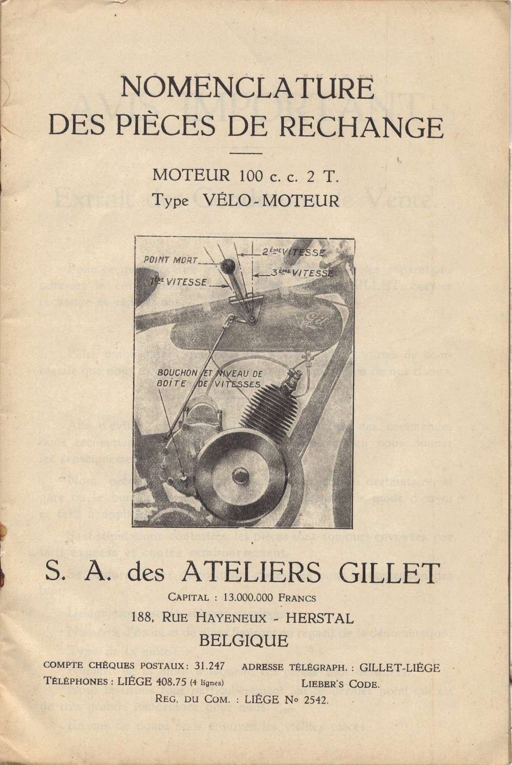 documentation Nomenclature GILLET HERSTAL 100cc 1932 Gillet23