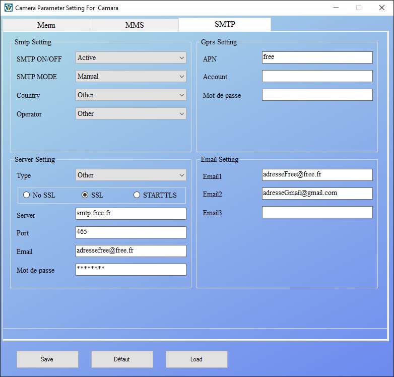 Configuration APN Suntek HC 550G avec free Eureka11