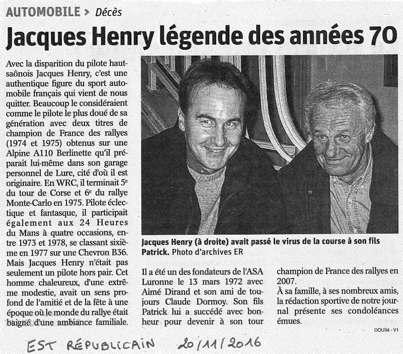 RIP Jacques Henry 20161110