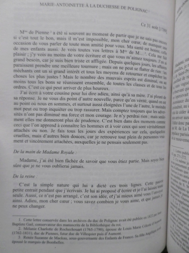 polignac - Les lettres de Marie-Antoinette à Madame de Polignac - Page 6 Imgp5216