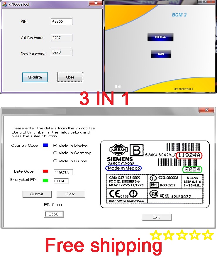 NISSAN NATS 5 & 6 PIN CODE CALCULATOR FOR KEY PROGRAMMING_ IMMO GENERATOR 3_in_110