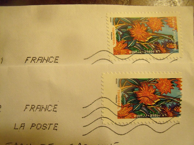 timbre de carnet tournesol avec piquage à cheval Gedc0759