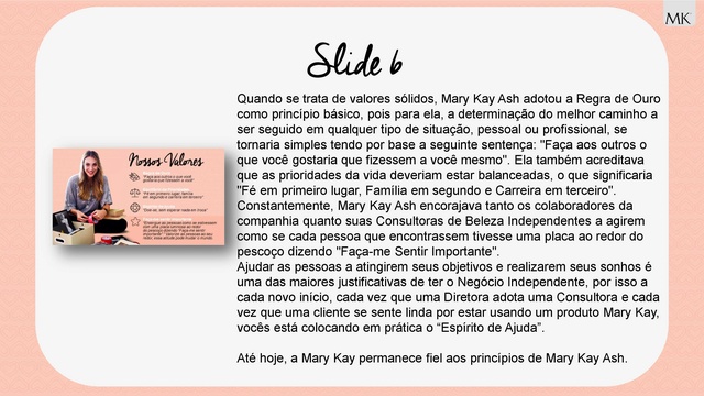 Apresentação Oficial com Imagens e Notas sobre cada lamina Mary-k60