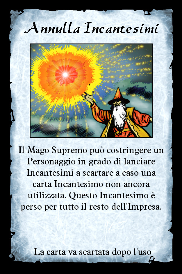 CARTE INCANTESIMO DE "IL MAGO SUPREMO" A COLORI (I Maghi di Morcar) Annull11