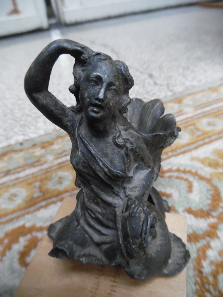 Identify pewter mermaid salt(?) cellar marked F43 Sam_5410