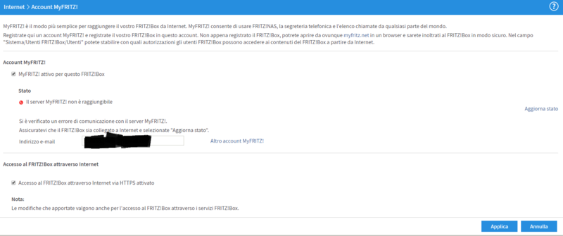 Pobelma registrazione account MyFritz Cattur10