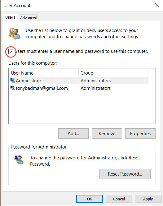 How to remove your password from Windows 10 User_a10