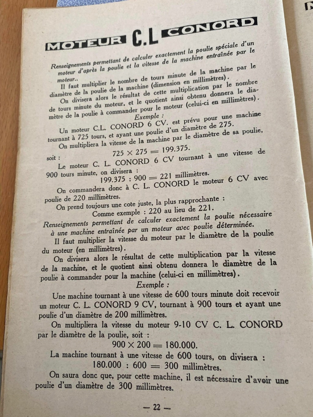 CL CONORD  Notice  1931 Type AZ, C, D, M et démarrage Pétrole 02212