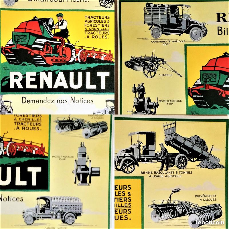 Publicité RENAULT Billancourt Tracteurs Camions Machines Agricole C9d4db10