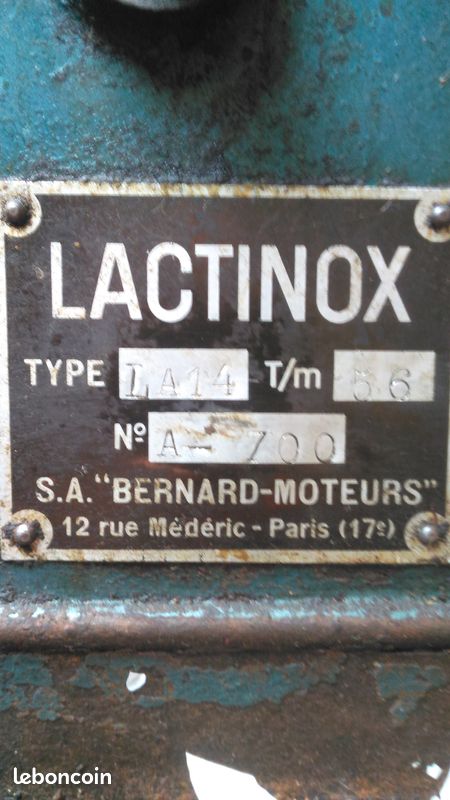 Ecrémeuse LACTINOX BERNARD-MOTEURS Lactin25