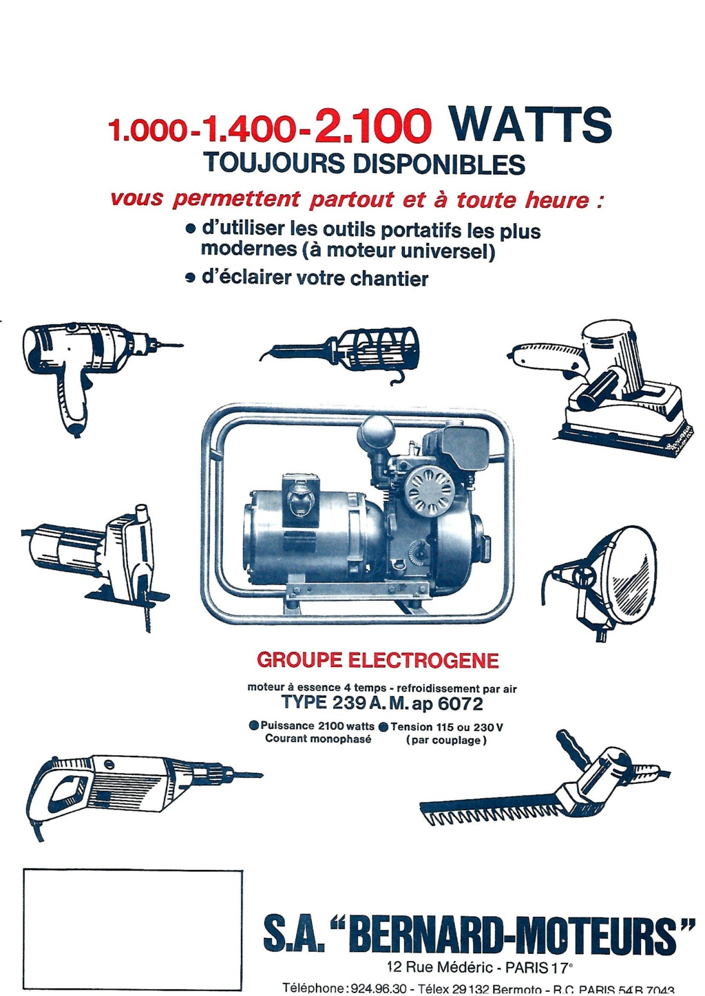 16 - GROUPES ÉLECTROGENES et Alternateurs BERNARD-MOTEURS - Page 3 Pubge010