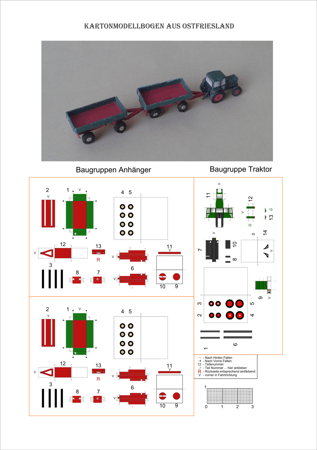 Ostergeschenk Traktor mit zwei Anhängern in 1/250 von Containerschubser Trecke10