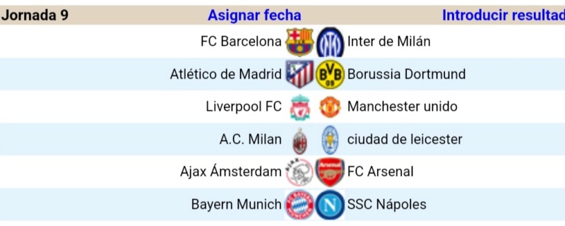 Alineaciones Copa TSM - Jornada 9 Screen31