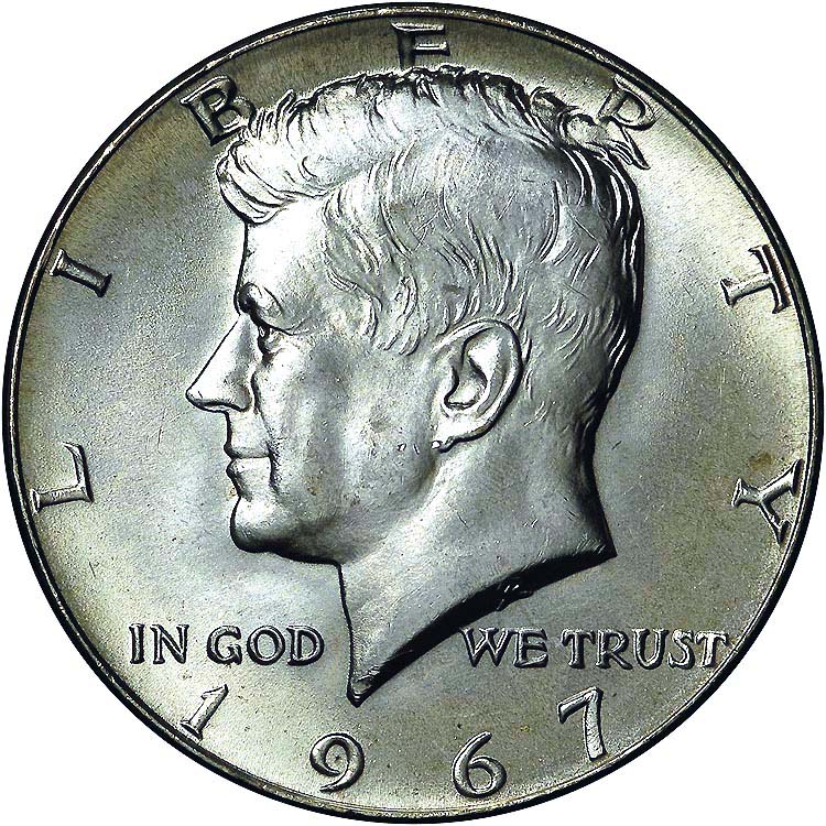 Medio dolar de plata de Kennedy. 1967 62810