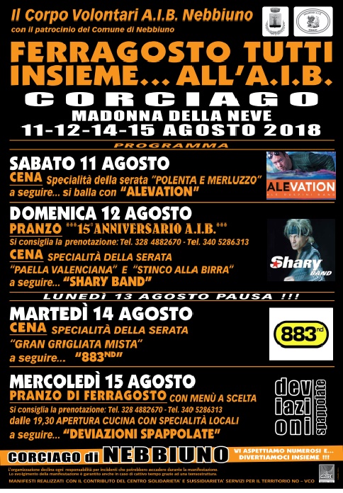 FESTA DI FERRAGOSTO CON L'AIB 2018 Locand11