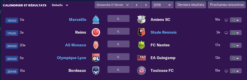 Compositions pour la 25ème journée de Ligue 1 avant Mardi 12h 2224