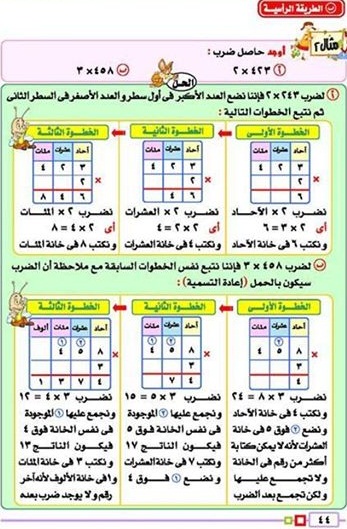 مذكرة في درس الضرب في مادة الرياضيات للصف الثالث الابتدائي الترم الثاني 333