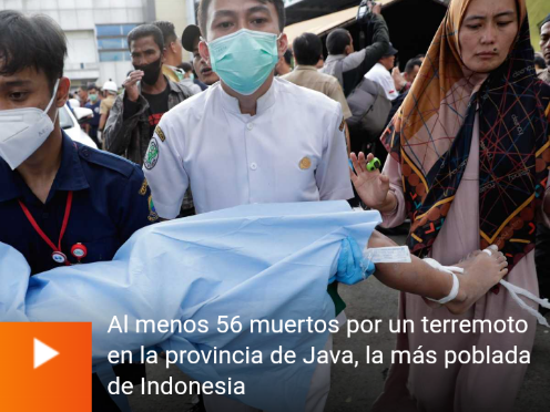 Al menos 62 muertos por un terremoto en la provincia de Java, la más poblada de Indonesia Scree177