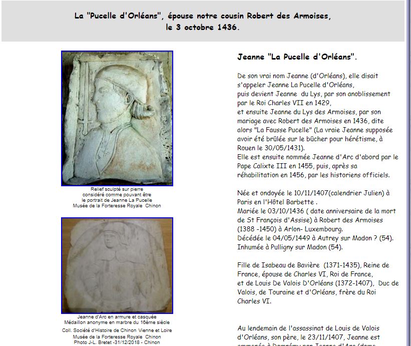 FIN DE LA REPUBLIQUE  FRANC MACONNE PAR LE CHOIX DE DIEU - L'ENFANT D'ALZO DI PELLA 3 - Page 18 Jeanne69