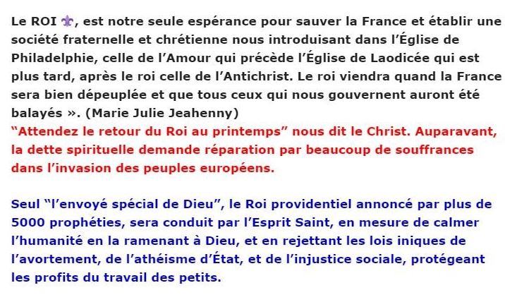 FIN DE LA REPUBLIQUE  FRANC MACONNE PAR LE CHOIX DE DIEU - L'ENFANT D'ALZO DI PELLA 3 - Page 2 Le_roi13
