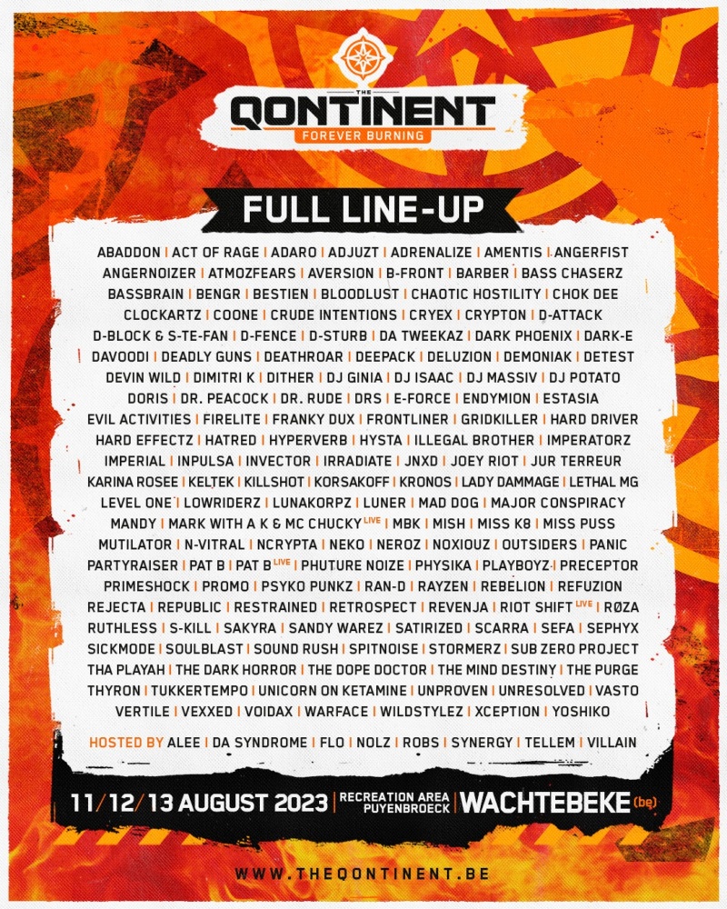 THE QONTINENT - 11-12-13 Aout 2023 - Recreation area Puyenbroeck, Wachtebeke - BE Lineup10
